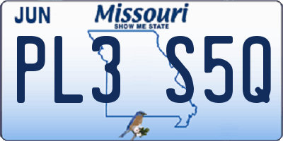 MO license plate PL3S5Q