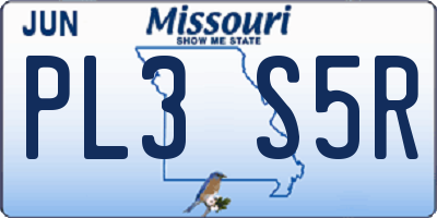 MO license plate PL3S5R
