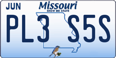 MO license plate PL3S5S
