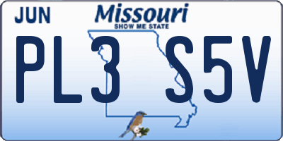 MO license plate PL3S5V
