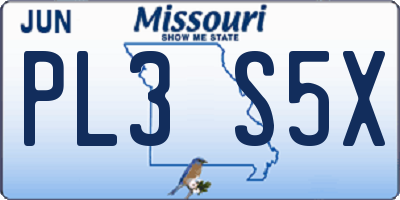 MO license plate PL3S5X