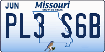 MO license plate PL3S6B