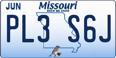 MO license plate PL3S6J