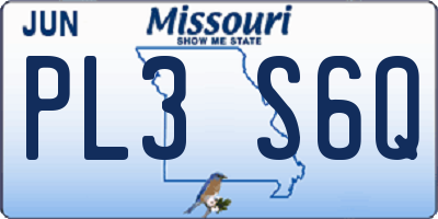 MO license plate PL3S6Q
