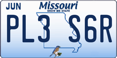 MO license plate PL3S6R