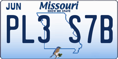 MO license plate PL3S7B