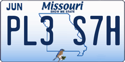 MO license plate PL3S7H