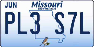MO license plate PL3S7L
