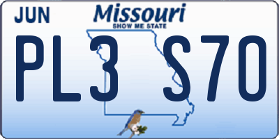 MO license plate PL3S7O