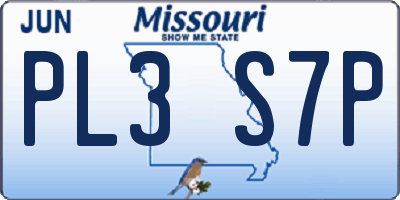 MO license plate PL3S7P