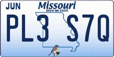 MO license plate PL3S7Q
