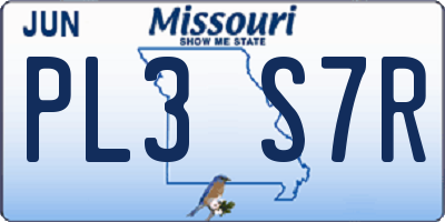 MO license plate PL3S7R