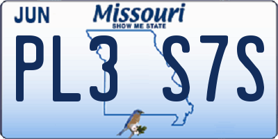 MO license plate PL3S7S