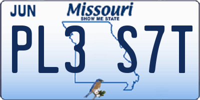 MO license plate PL3S7T