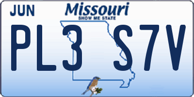 MO license plate PL3S7V