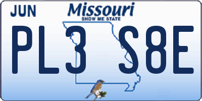 MO license plate PL3S8E