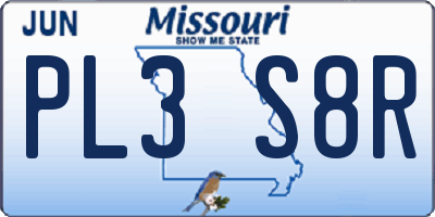 MO license plate PL3S8R
