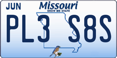 MO license plate PL3S8S