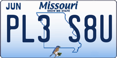MO license plate PL3S8U