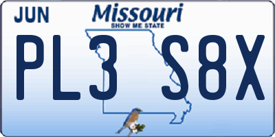 MO license plate PL3S8X
