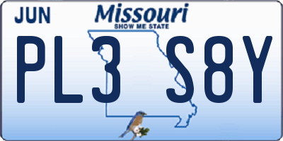 MO license plate PL3S8Y