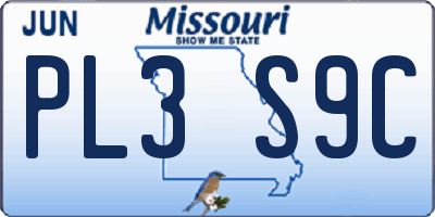 MO license plate PL3S9C