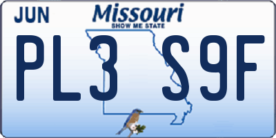 MO license plate PL3S9F