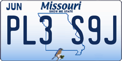 MO license plate PL3S9J