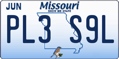 MO license plate PL3S9L