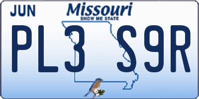 MO license plate PL3S9R