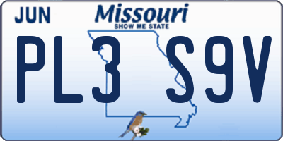 MO license plate PL3S9V