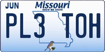 MO license plate PL3T0H