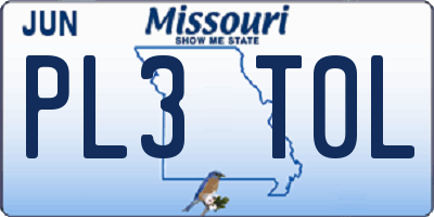MO license plate PL3T0L