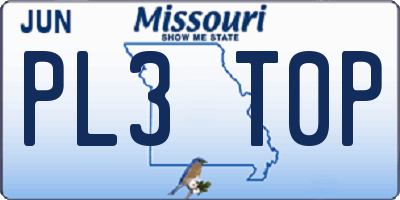 MO license plate PL3T0P