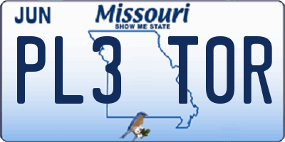 MO license plate PL3T0R