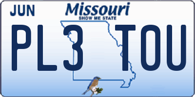 MO license plate PL3T0U