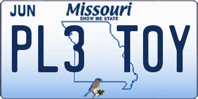 MO license plate PL3T0Y