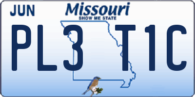 MO license plate PL3T1C