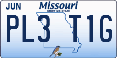 MO license plate PL3T1G