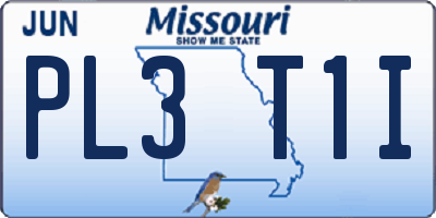 MO license plate PL3T1I