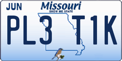 MO license plate PL3T1K