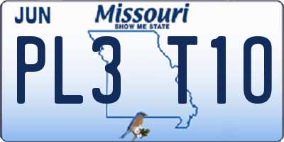 MO license plate PL3T1O