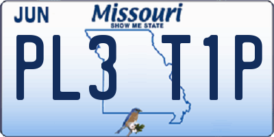 MO license plate PL3T1P