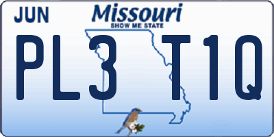 MO license plate PL3T1Q