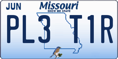 MO license plate PL3T1R