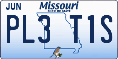 MO license plate PL3T1S