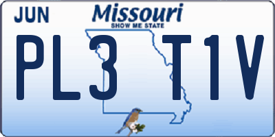 MO license plate PL3T1V