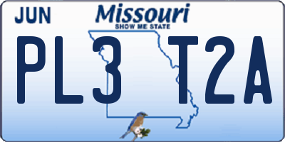 MO license plate PL3T2A