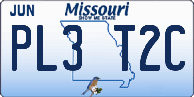 MO license plate PL3T2C