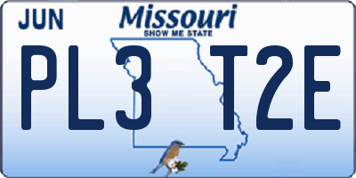 MO license plate PL3T2E